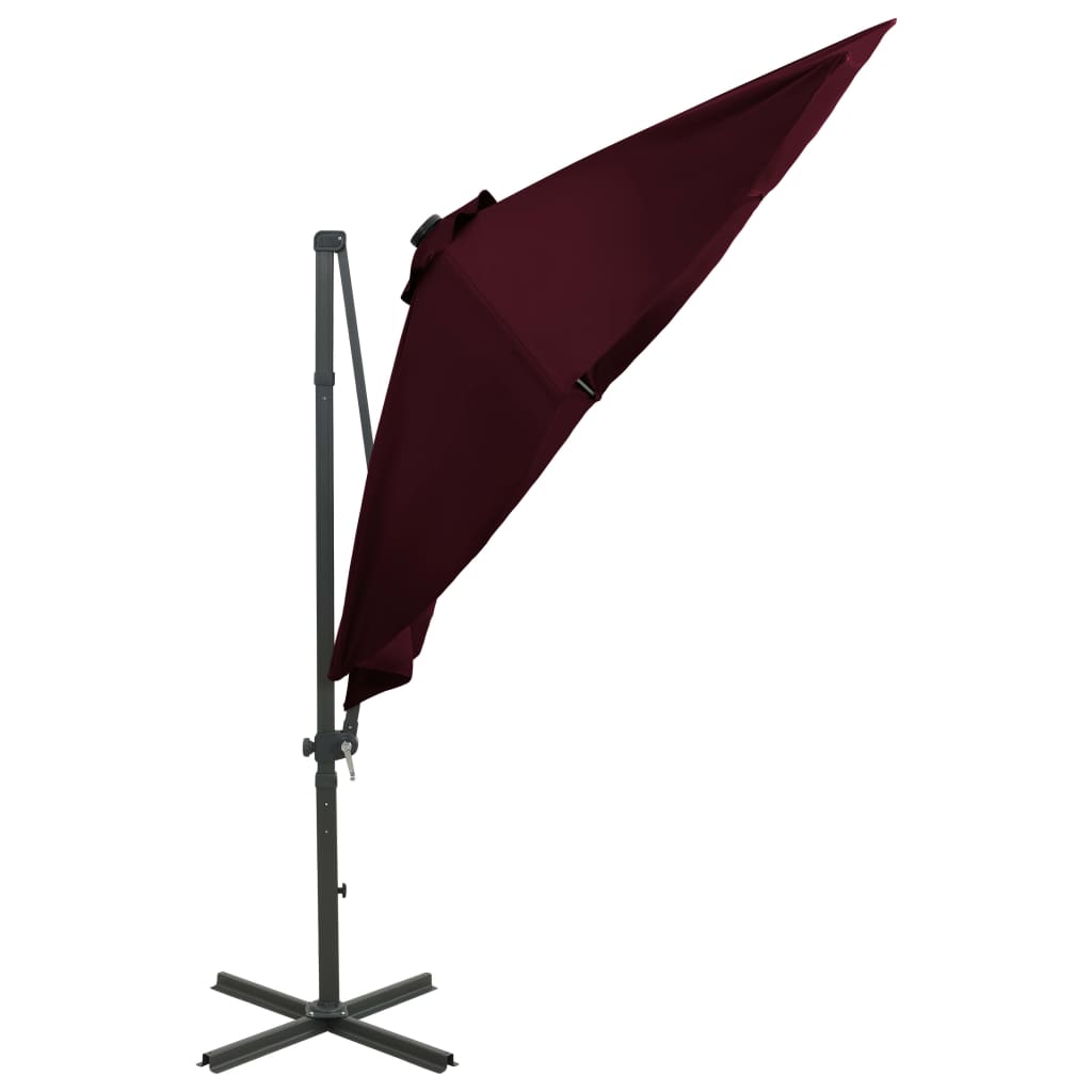 Parasol flottant avec mât et éclairage LED 300 cm couleur sable