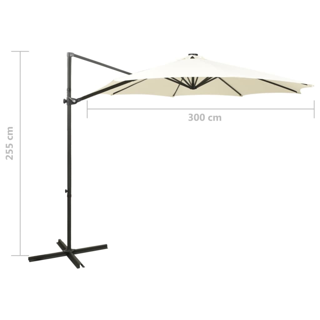 Zweefparasol met paal en LED-verlichting 300 cm terracottakleur