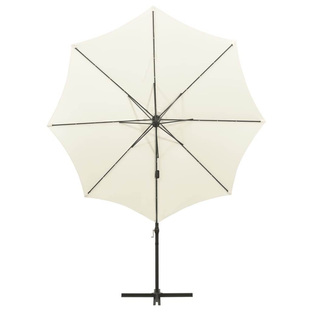 Zweefparasol met paal en LED-verlichting 300 cm terracottakleur