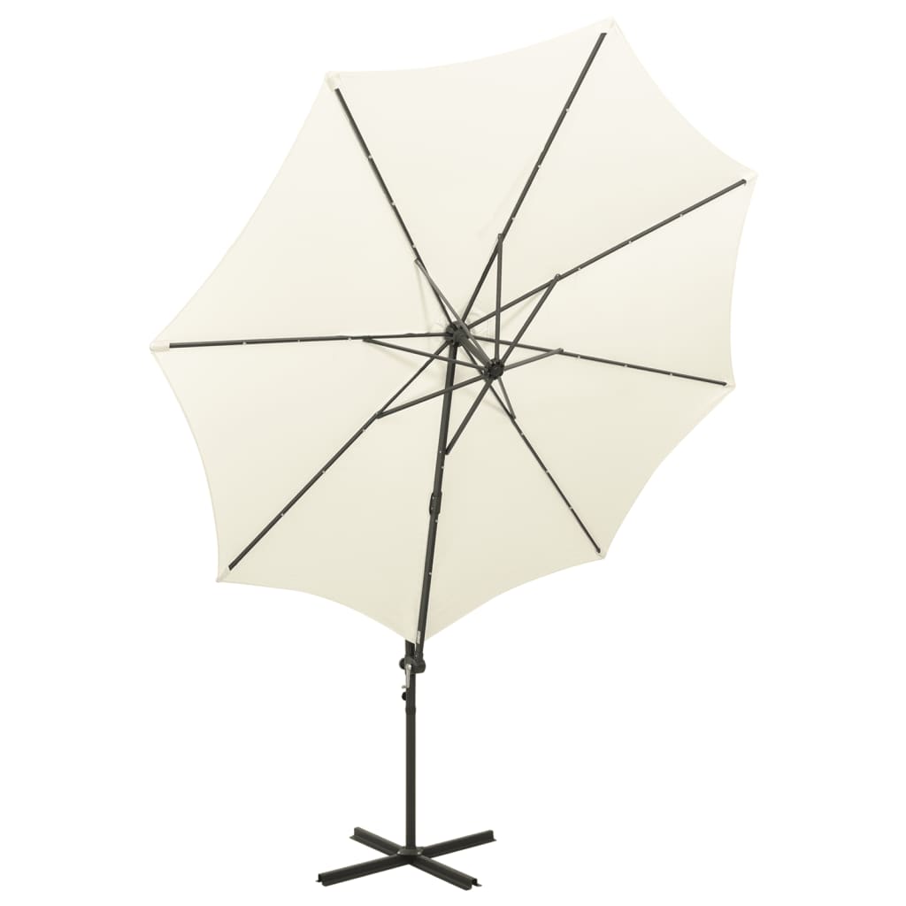 Zweefparasol met paal en LED-verlichting 300 cm terracottakleur