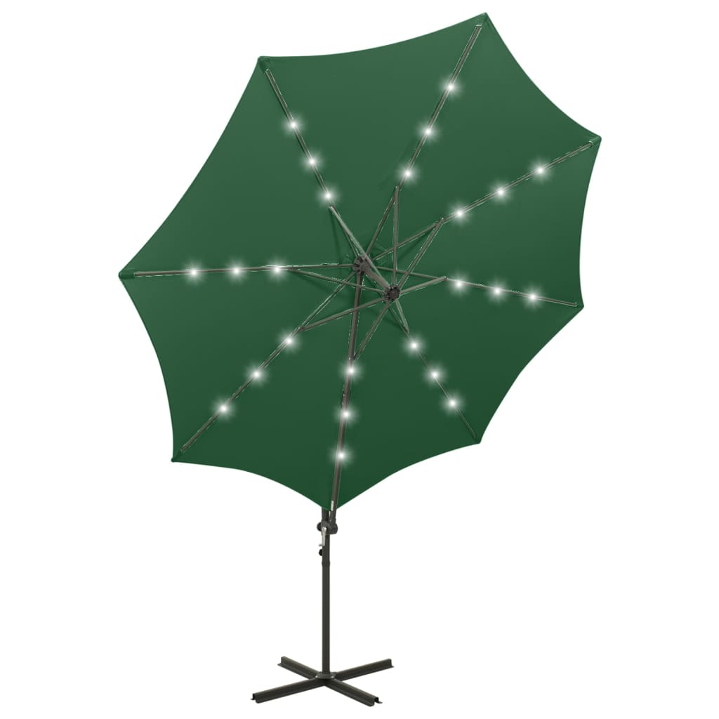 Zweefparasol met paal en LED-verlichting 300 cm terracottakleur