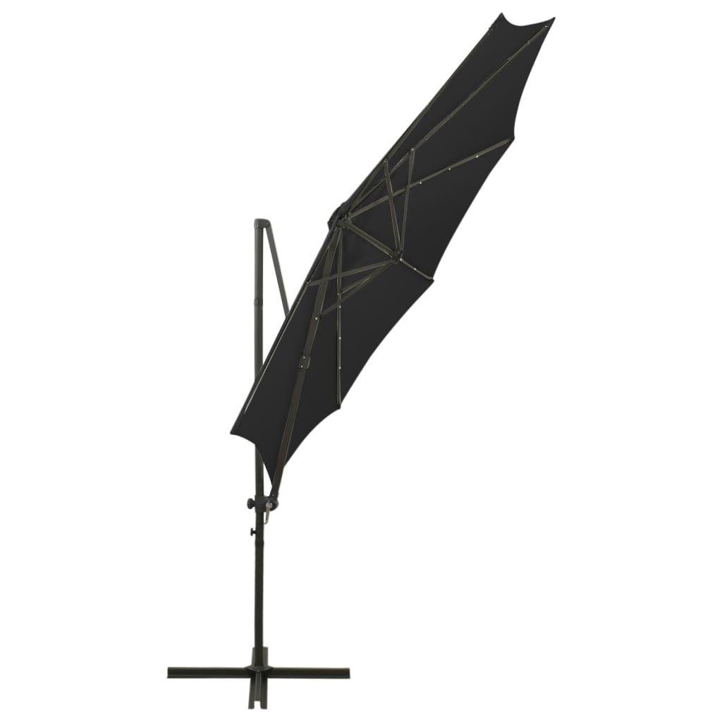 Zweefparasol met paal en LED-verlichting 300 cm terracottakleur