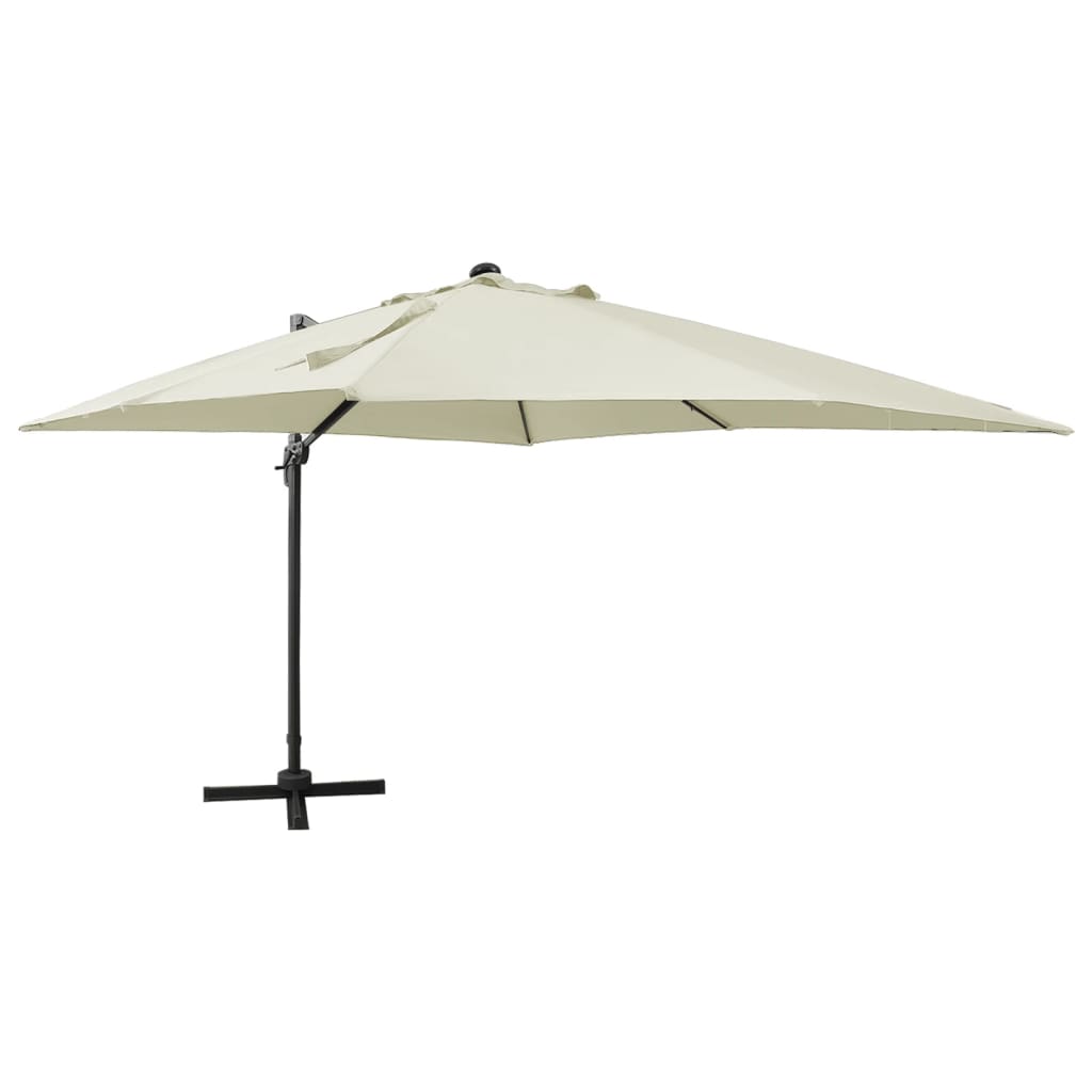 Zweefparasol met paal en LED-verlichting 300 cm