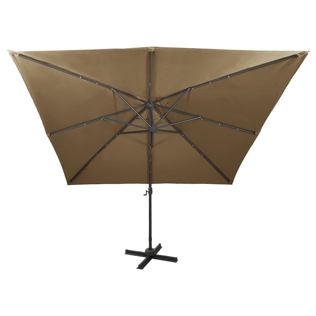 Zweefparasol met paal en LED-verlichting 300 cm