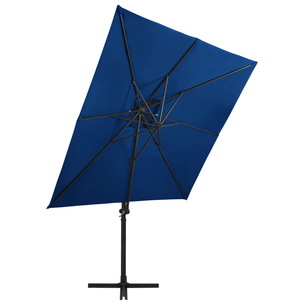 Zweefparasol met dubbel dak 250x250 cm zwart