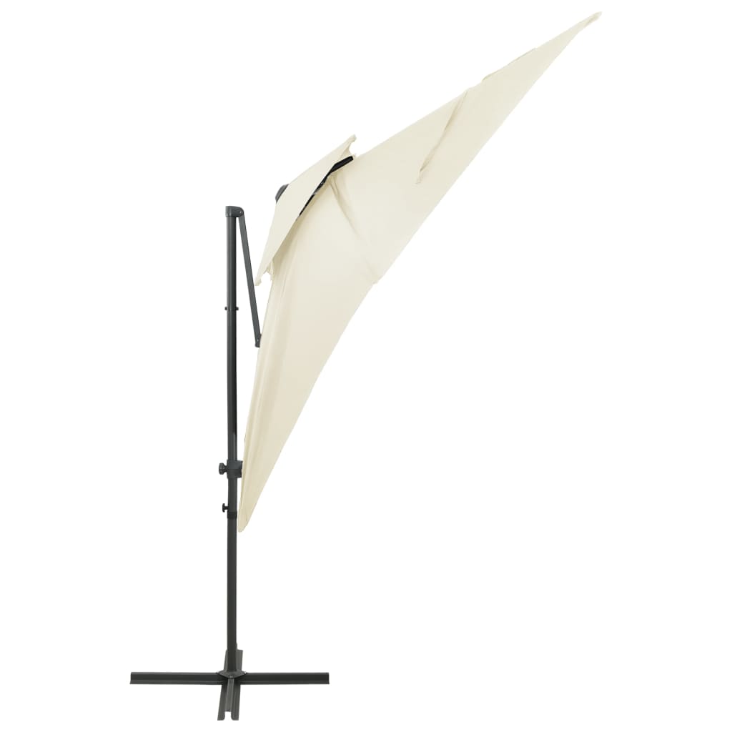 Zweefparasol met dubbel dak 250x250 cm azuurblauw