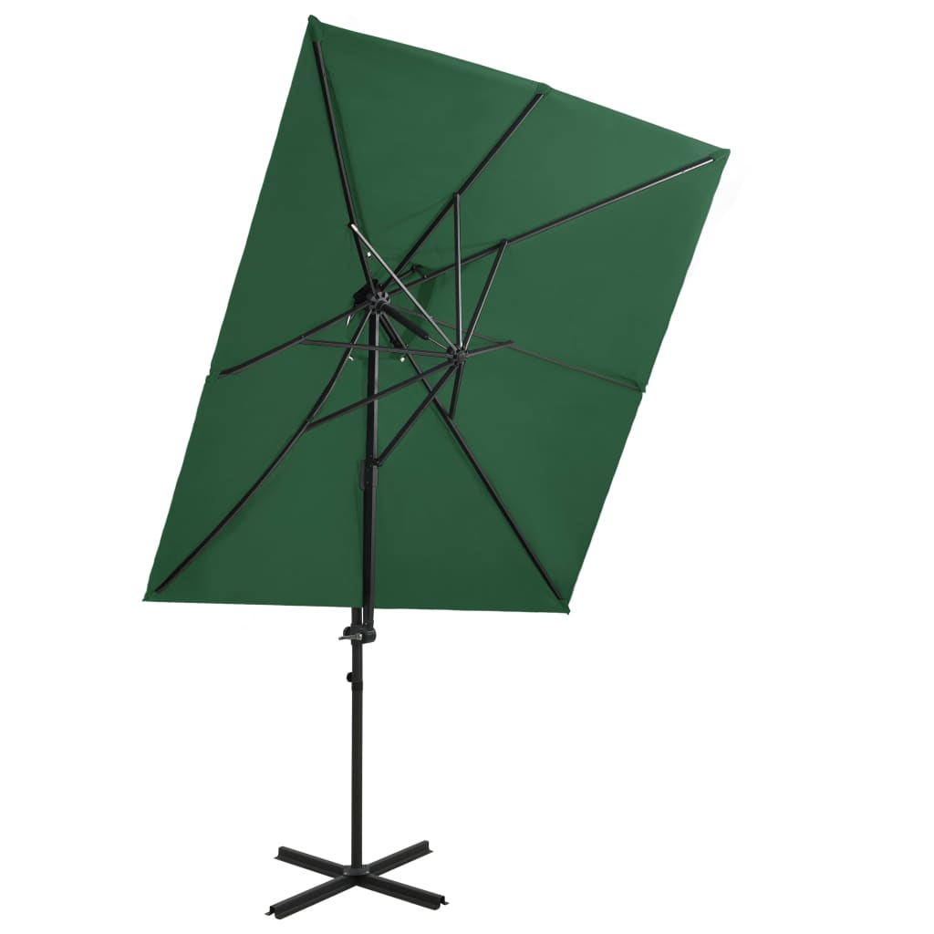 Zweefparasol met dubbel dak 250x250 cm azuurblauw