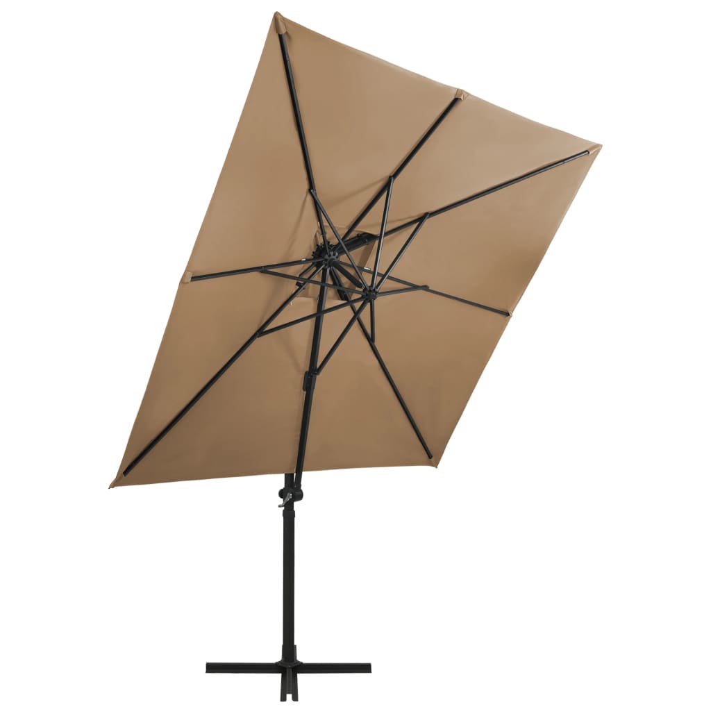 Zweefparasol met dubbel dak 250x250 cm azuurblauw