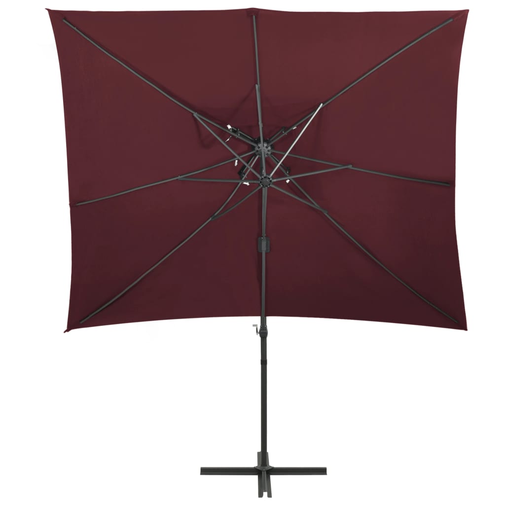 Zweefparasol met dubbel dak 250x250 cm azuurblauw