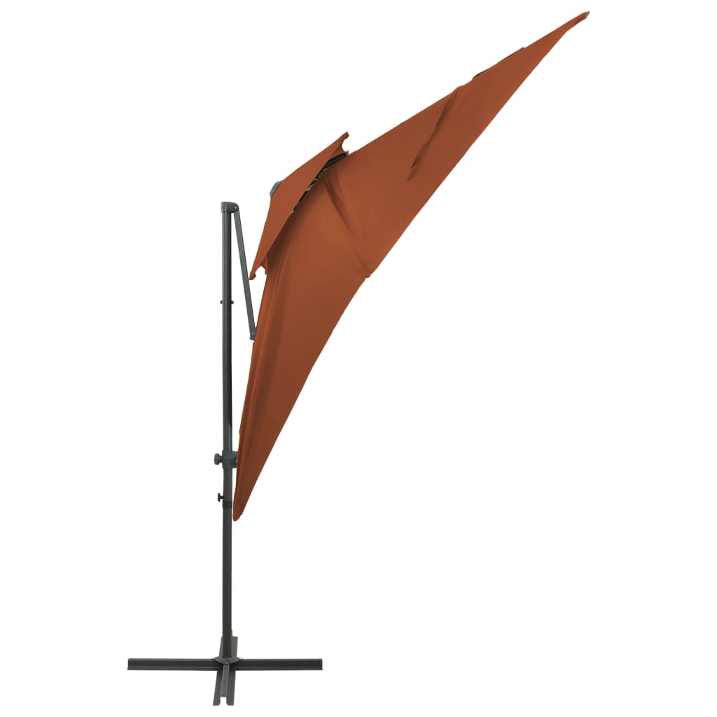 Zweefparasol met dubbel dak 250x250 cm azuurblauw