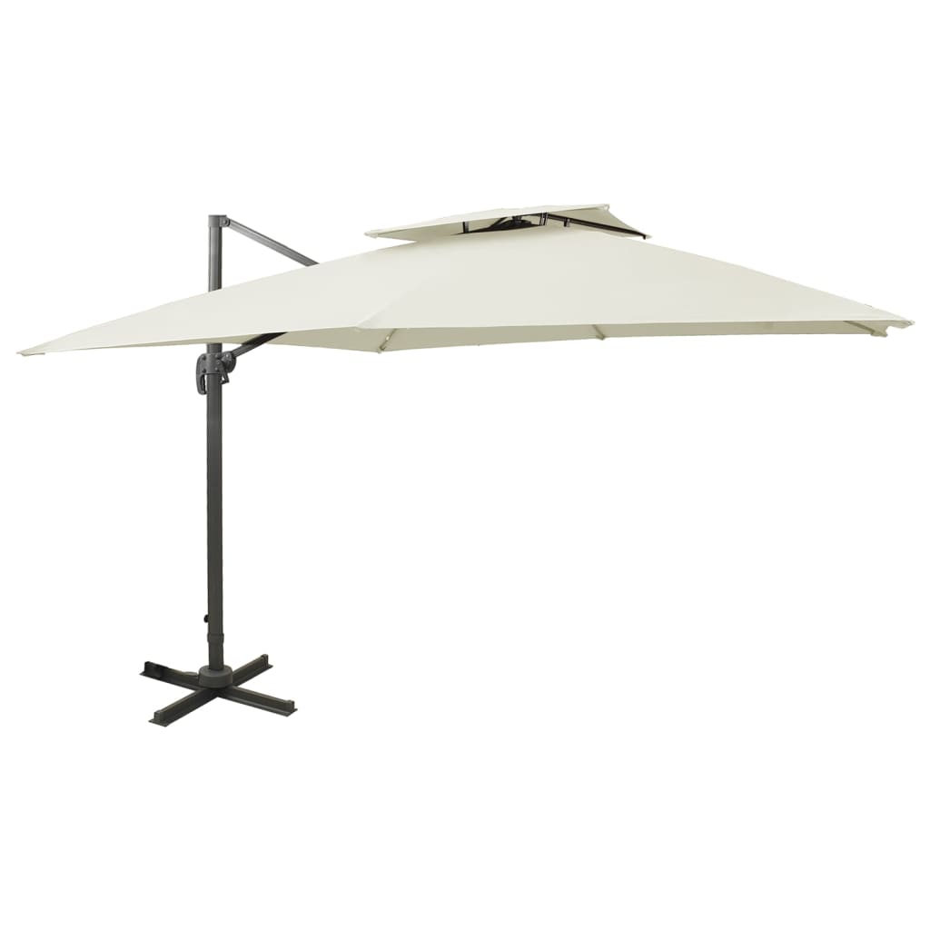 Zweefparasol met dubbel dak 300x300 cm antracietkleurig