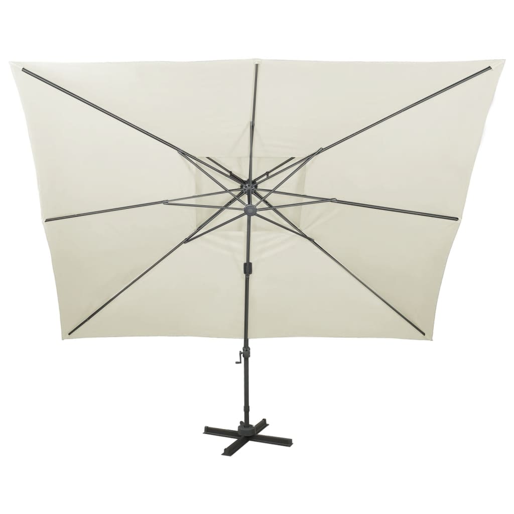 Zweefparasol met dubbel dak 300x300 cm antracietkleurig