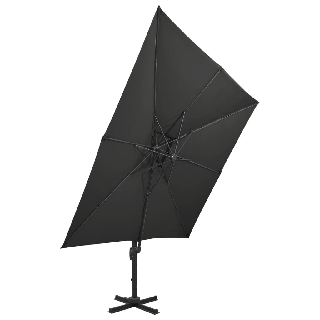 Zweefparasol met dubbel dak 300x300 cm zandwit