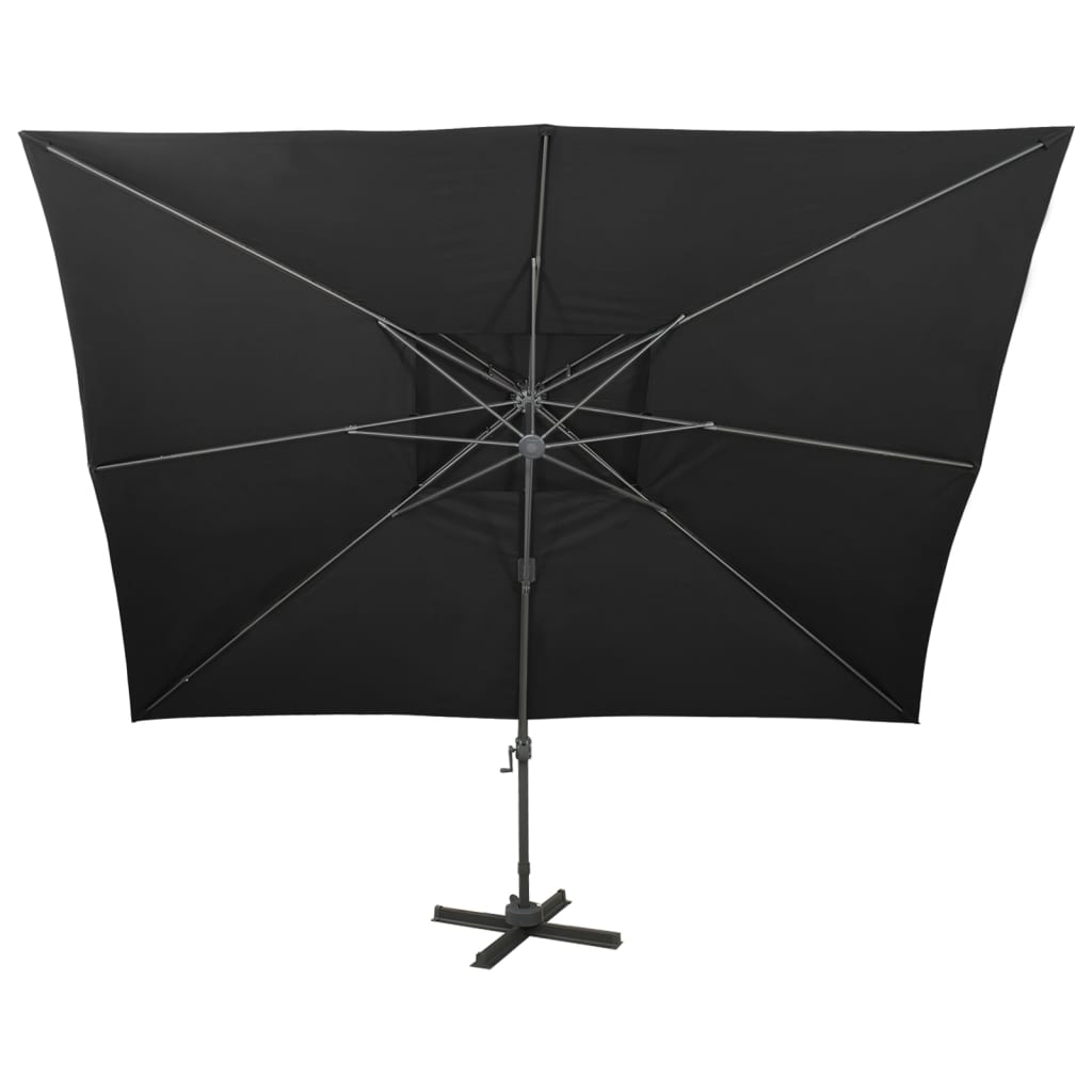 Zweefparasol met dubbel dak 300x300 cm antracietkleurig