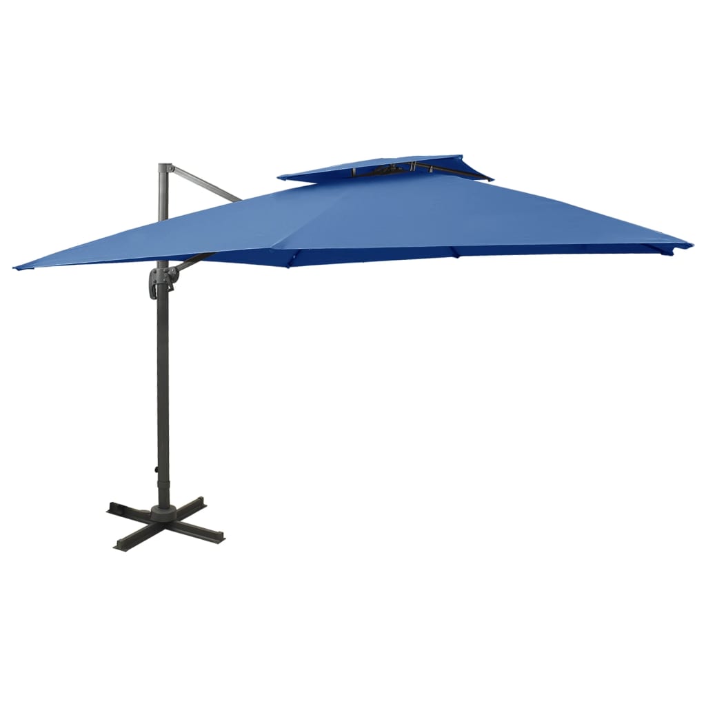 Zweefparasol met dubbel dak 400x300 cm groen