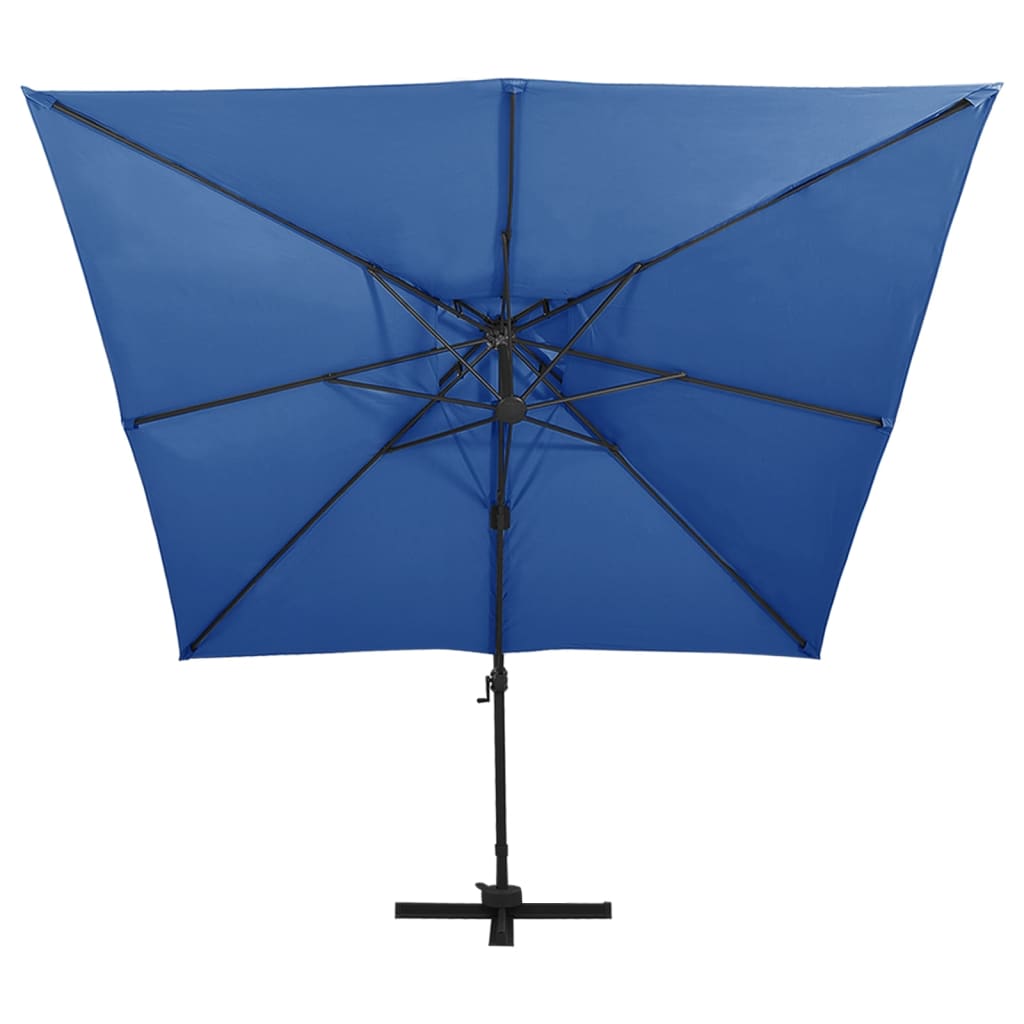 Zweefparasol met dubbel dak 400x300 cm groen