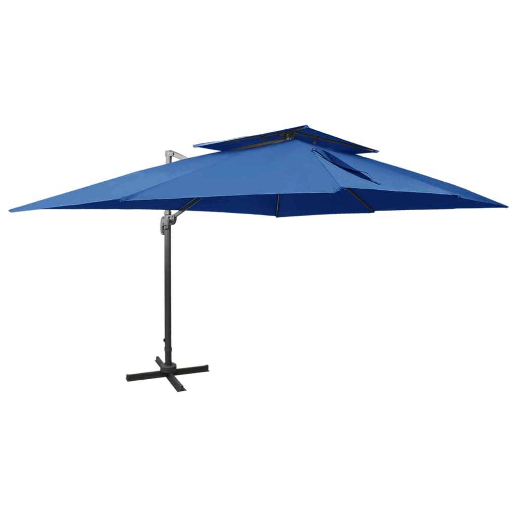 Zweefparasol met dubbel dak 300x300 cm zandwit