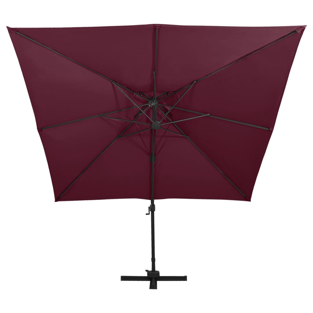 Zweefparasol met dubbel dak 300x300 cm zandwit