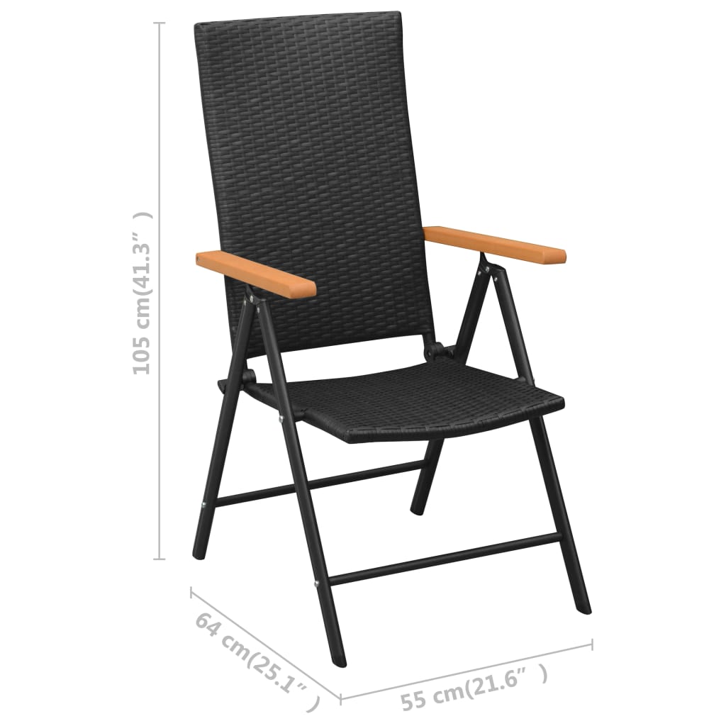 Chaises de jardin empilables 2 pcs poly rotin