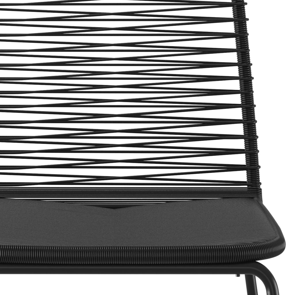 Chaises de jardin 6 pcs poly rotin noir