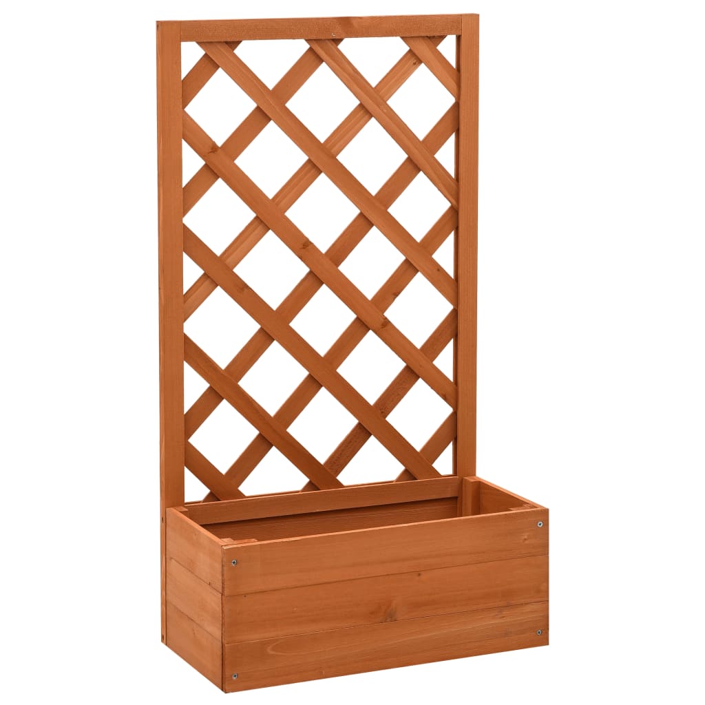 Jardinière treillis 50x25x90 cm bois de pin massif