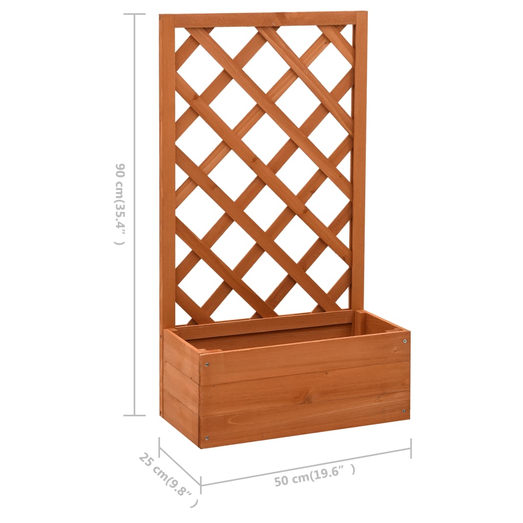 Jardinière treillis 50x25x90 cm bois de pin massif