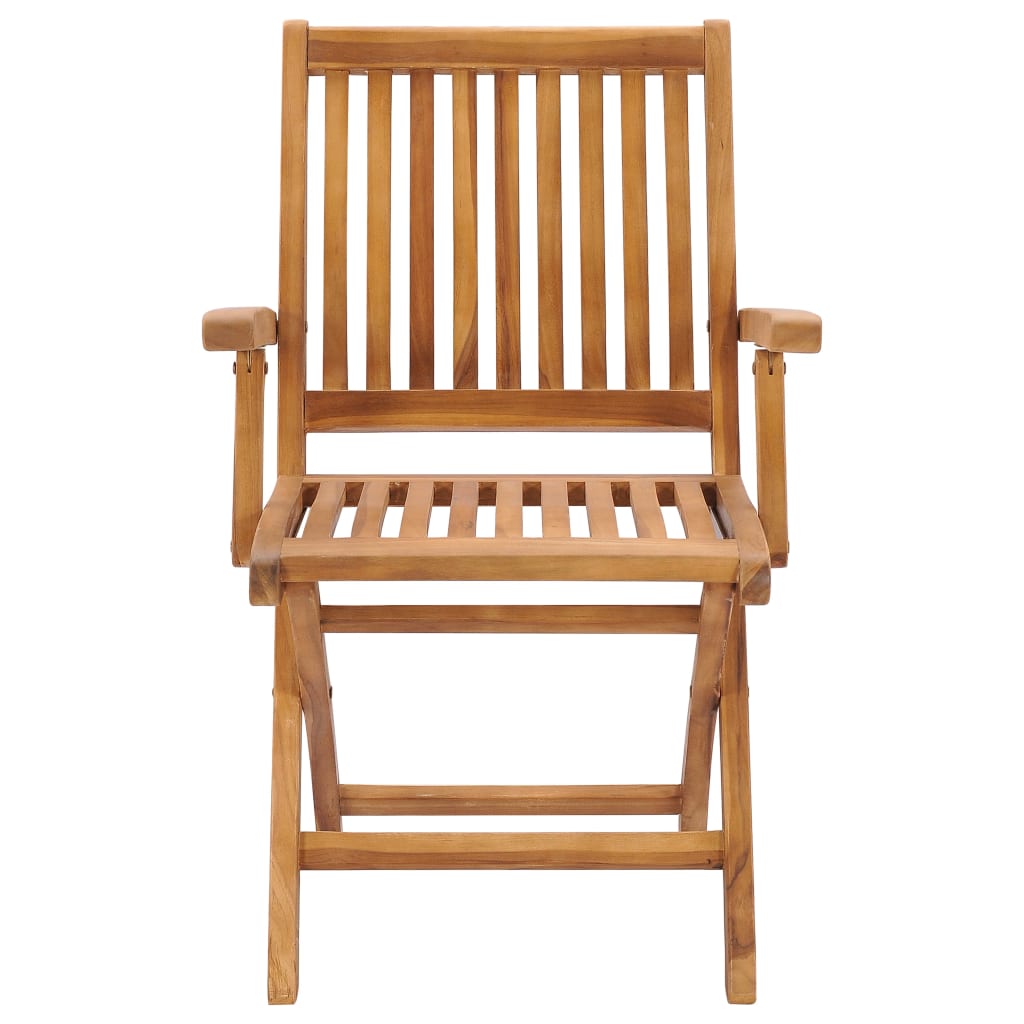 Chaises de jardin 2 pcs pliables en bois de teck massif