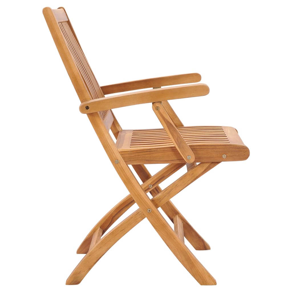 Chaises de jardin 2 pcs pliables en bois de teck massif