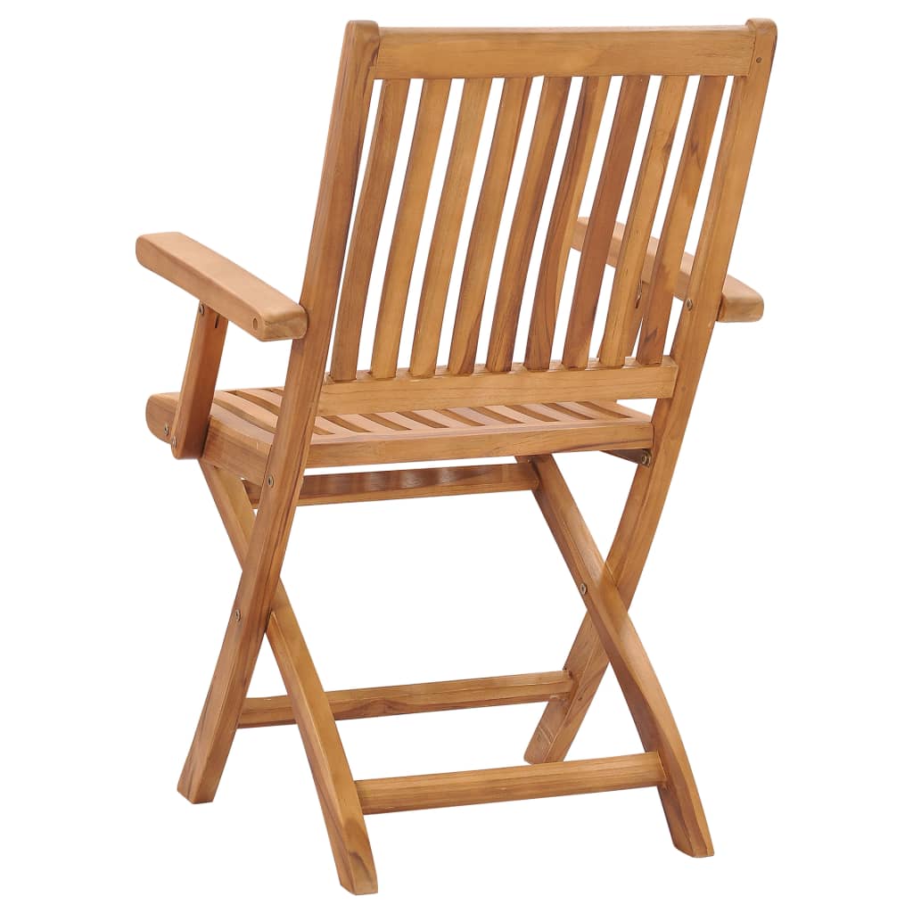 Chaises de jardin 2 pcs pliables en bois de teck massif