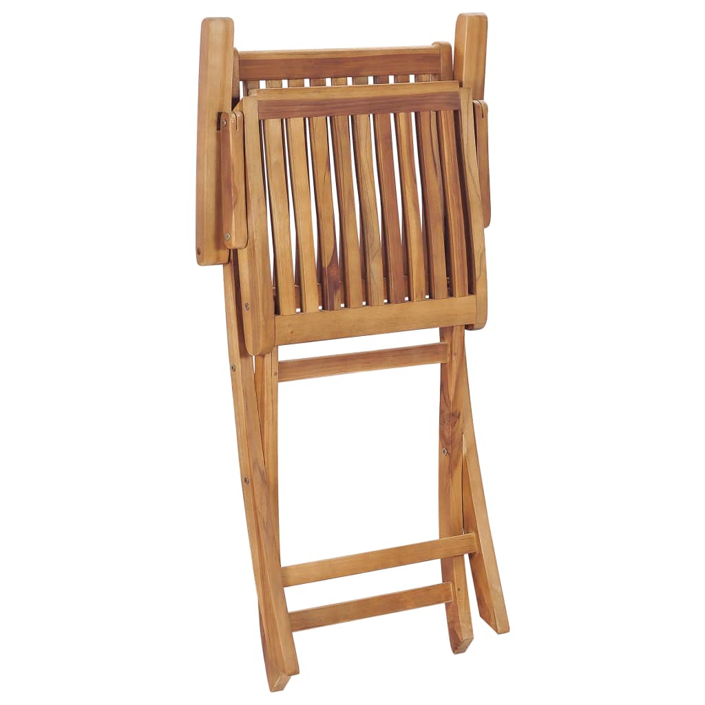 Chaises de jardin 2 pcs pliables en bois de teck massif