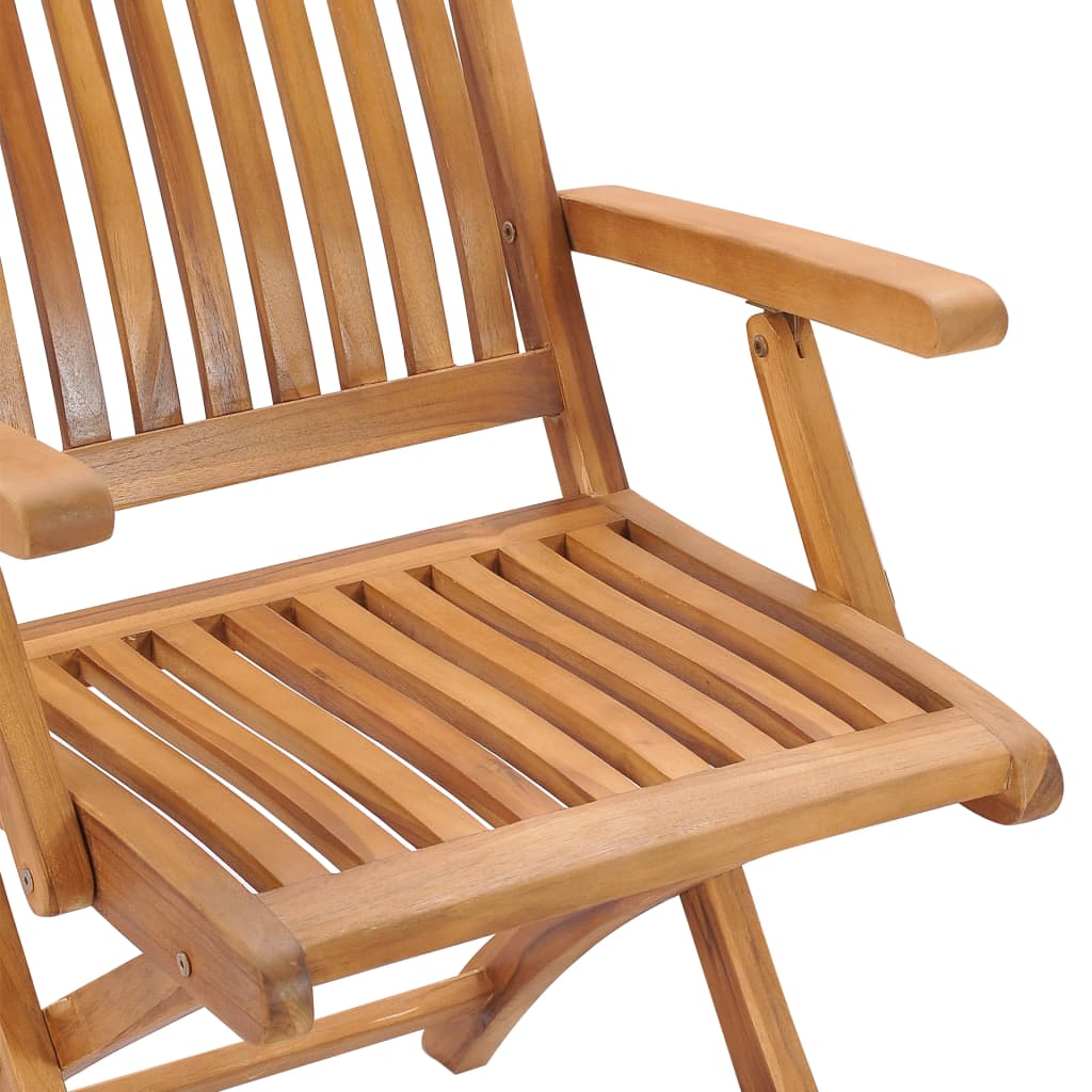 Chaises de jardin 2 pcs pliables en bois de teck massif