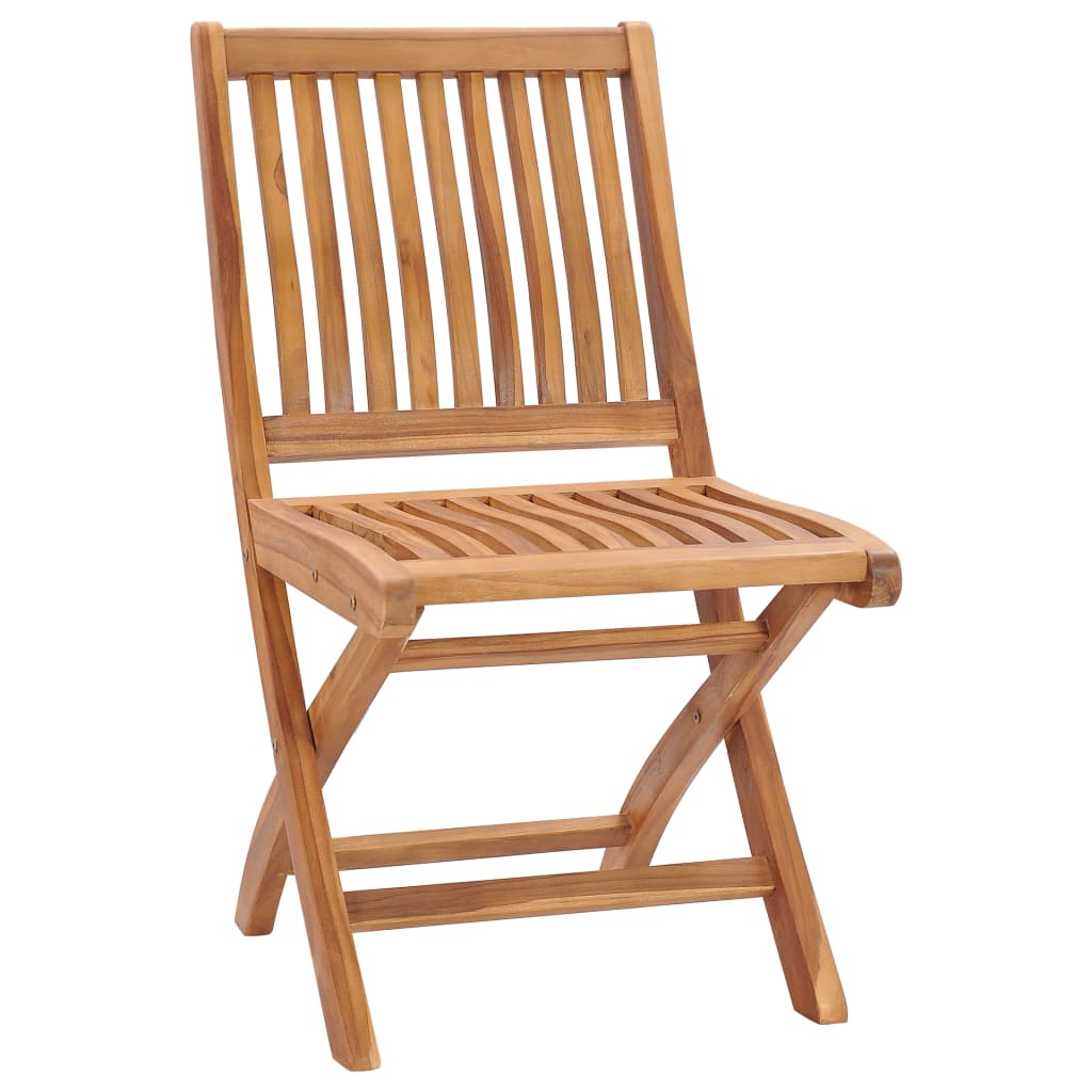 Chaises de jardin 2 pcs pliables en bois de teck massif