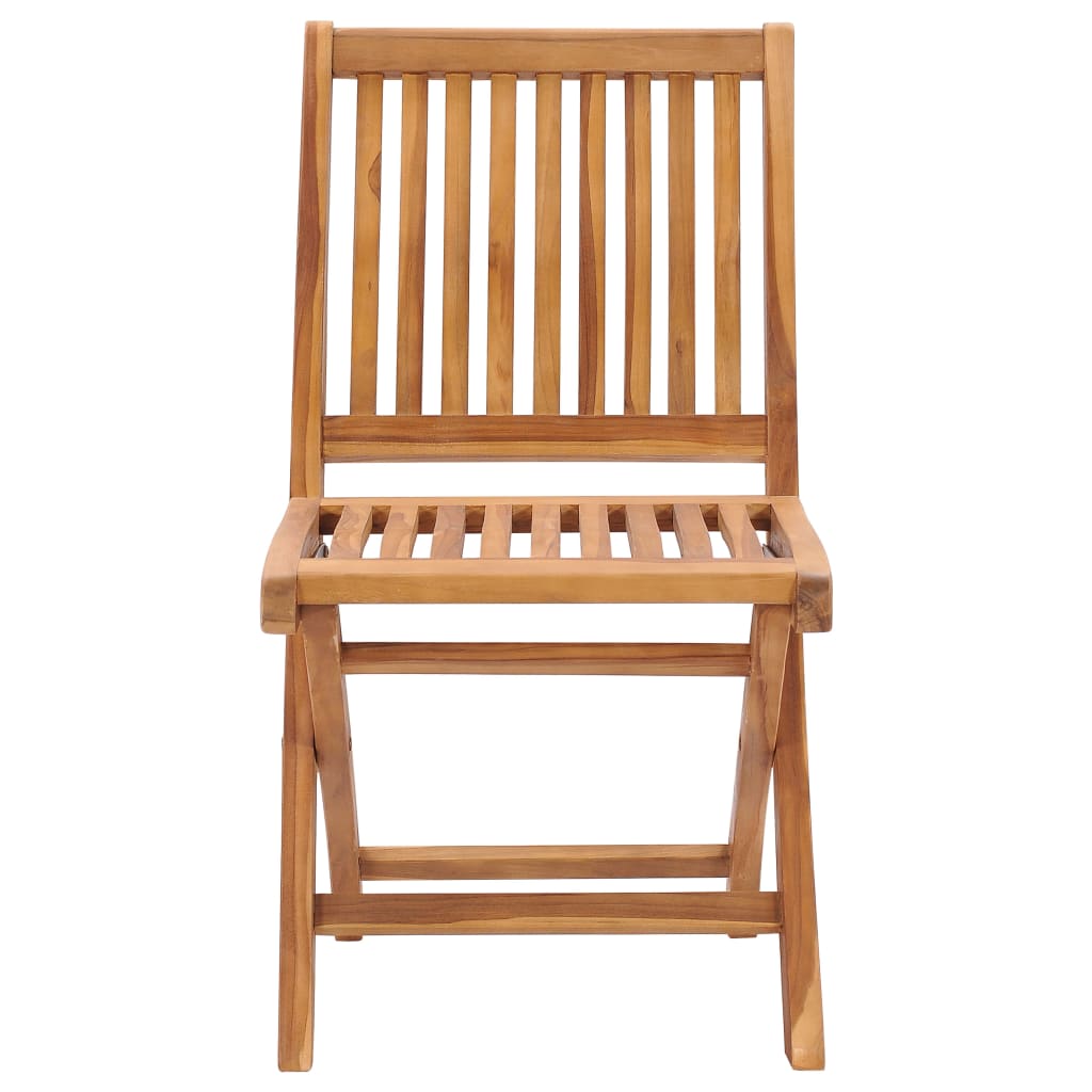 Chaises de jardin 2 pcs pliables en bois de teck massif