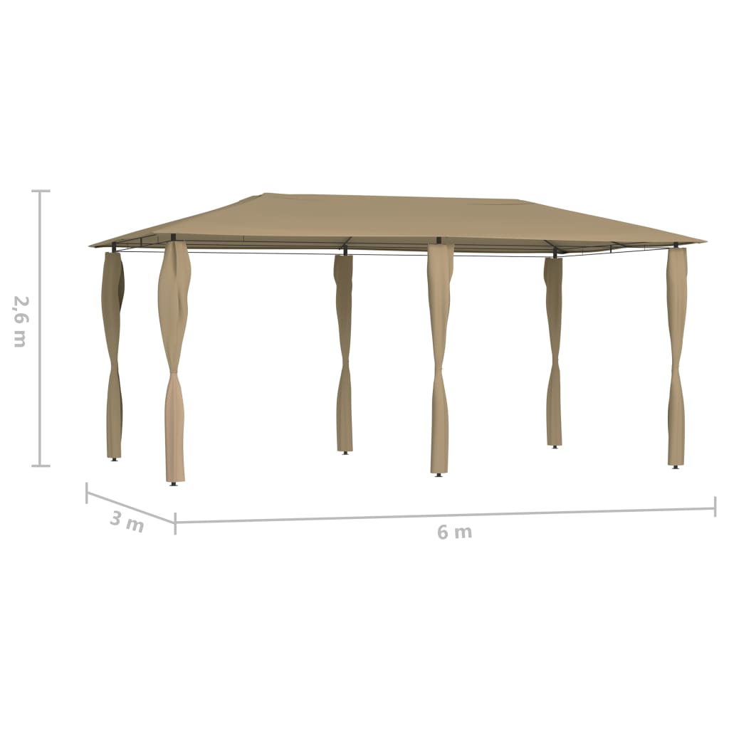 Prieel met paalhoezen 160 g/m² 3x4x2,6 m