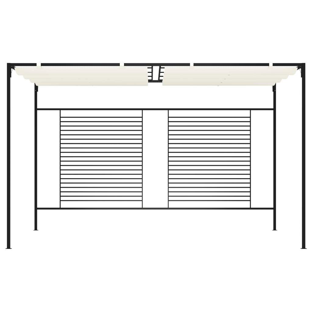 Prieel met uittrekbaar dak 180 g/m² 3x4x2,3 m crèmekleurig