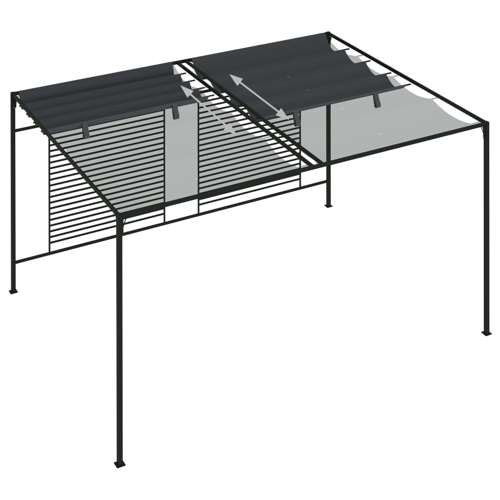 Prieel met uittrekbaar dak 180 g/m² 3x4x2,3 m crèmekleurig