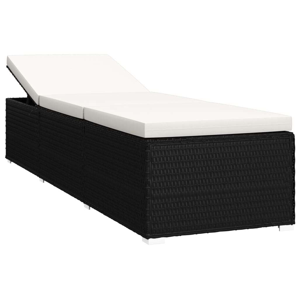 3-delige Ligbeddenset met theetafel poly rattan