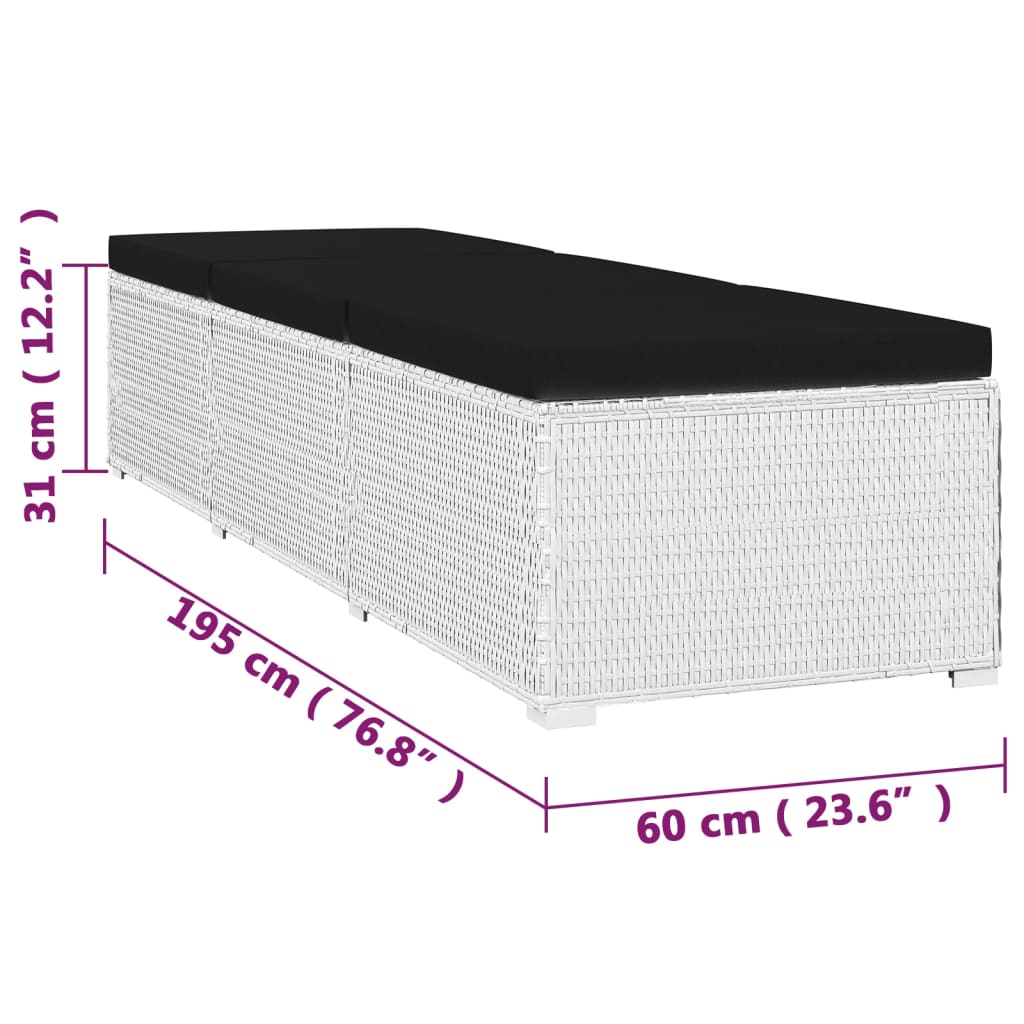 Ensemble bain de soleil 3 pièces avec table à thé poly rotin