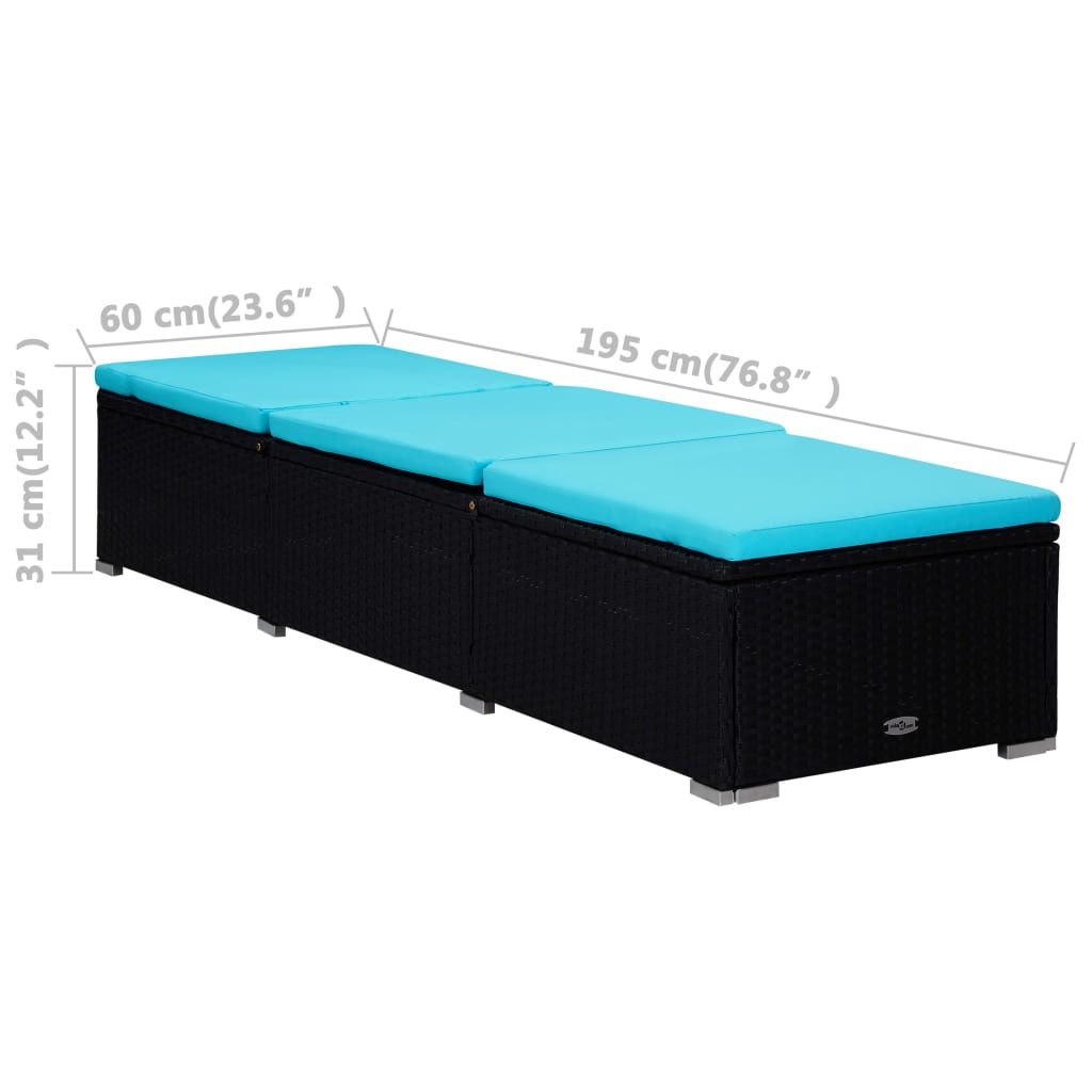 Ensemble bain de soleil 3 pièces avec table à thé poly rotin