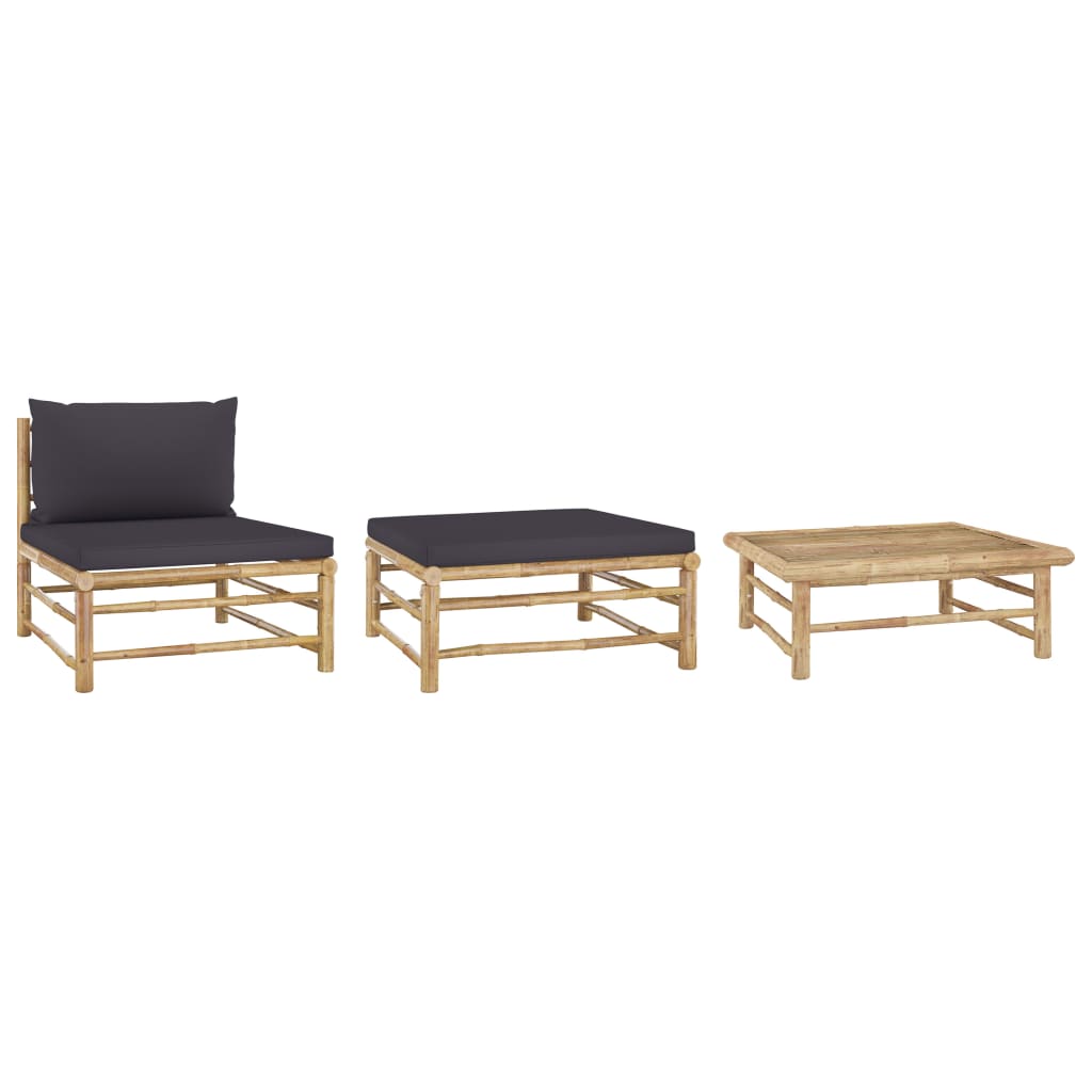 Banc de jardin avec coussins en bambou blanc crème