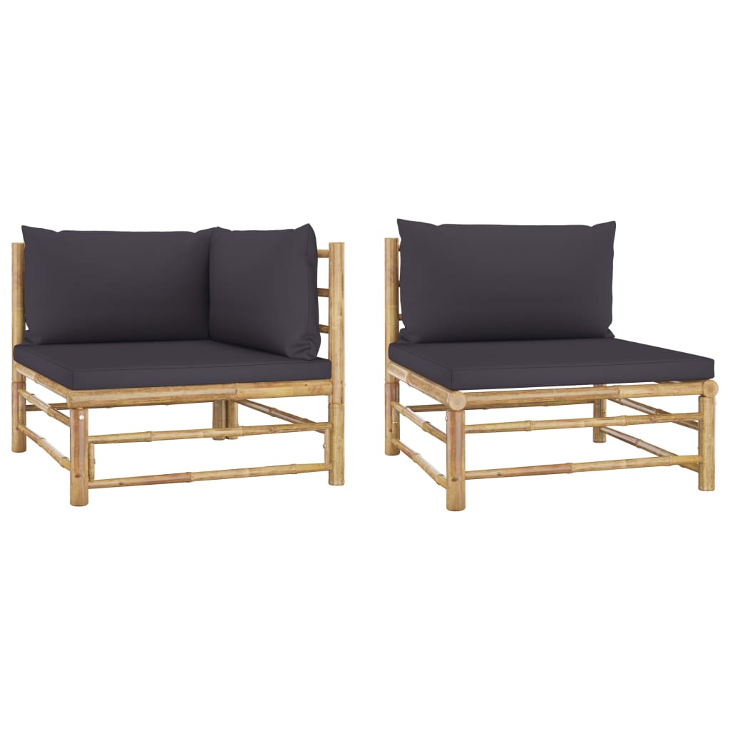 Banc de jardin avec coussins en bambou blanc crème