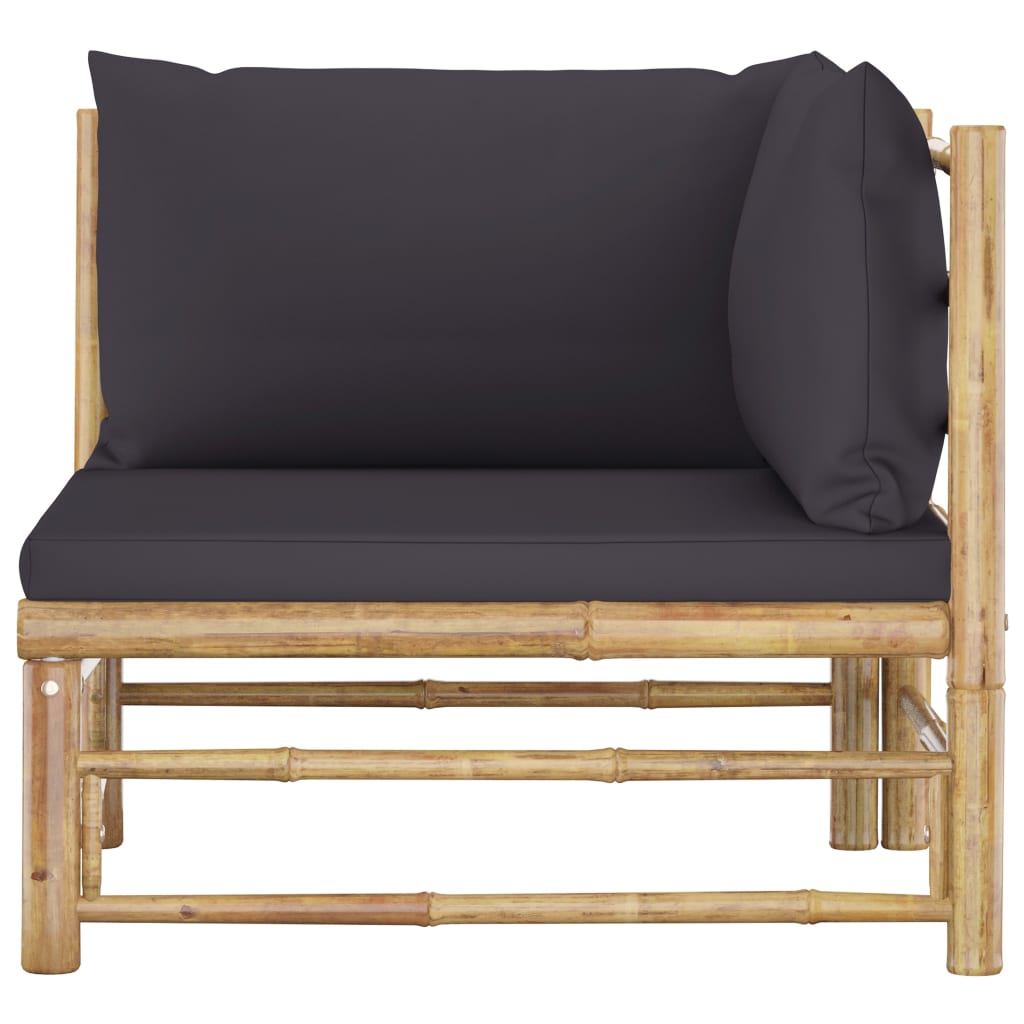 Banc de jardin avec coussins en bambou blanc crème