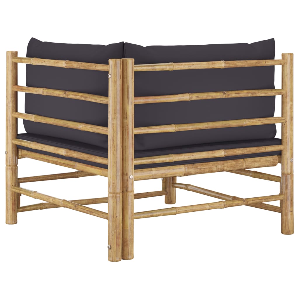 Banc de jardin avec coussins en bambou blanc crème