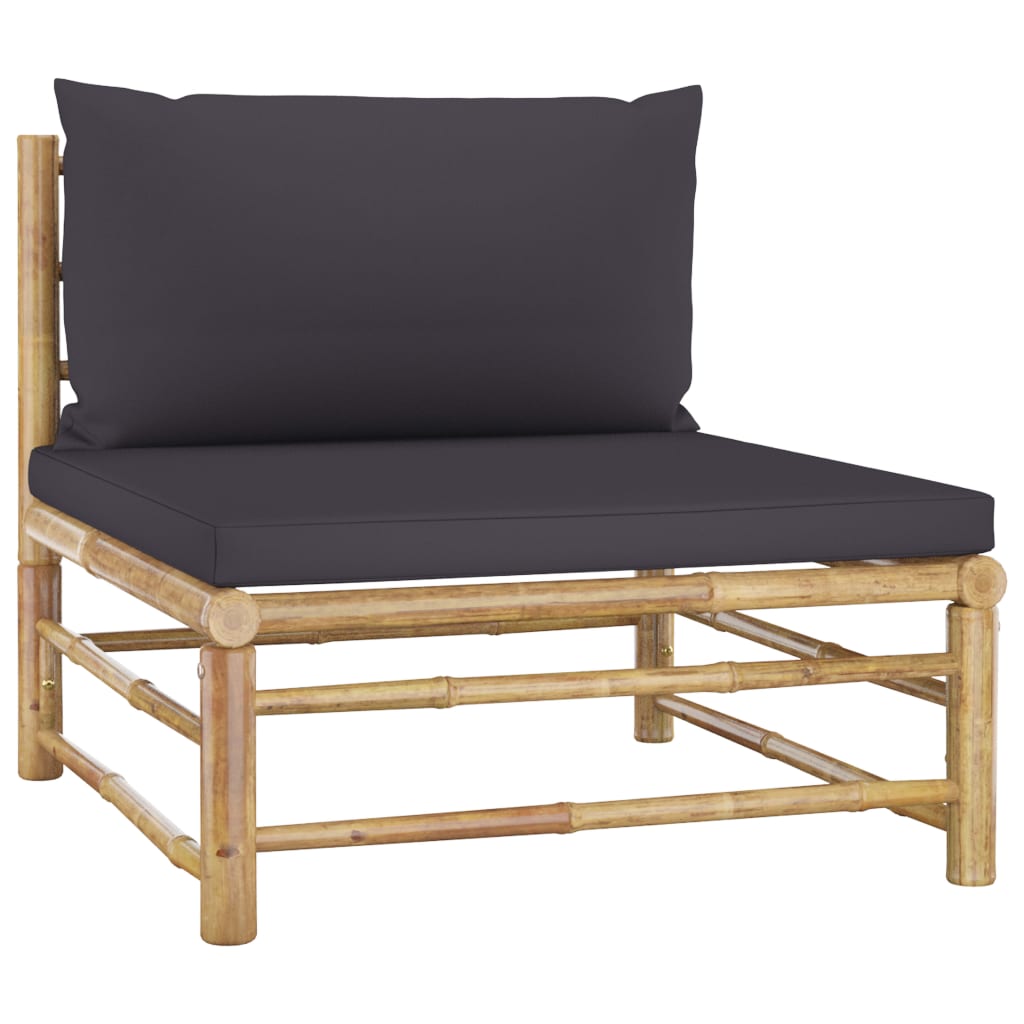 Banc de jardin avec coussins en bambou blanc crème