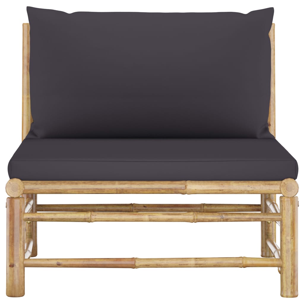 Banc de jardin avec coussins en bambou blanc crème