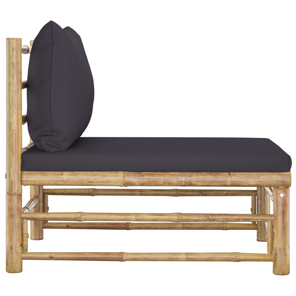 Banc de jardin avec coussins en bambou blanc crème