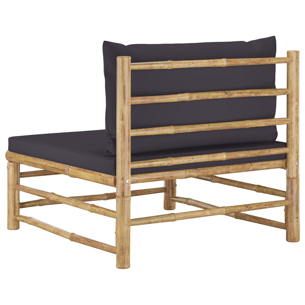 Banc de jardin avec coussins en bambou blanc crème