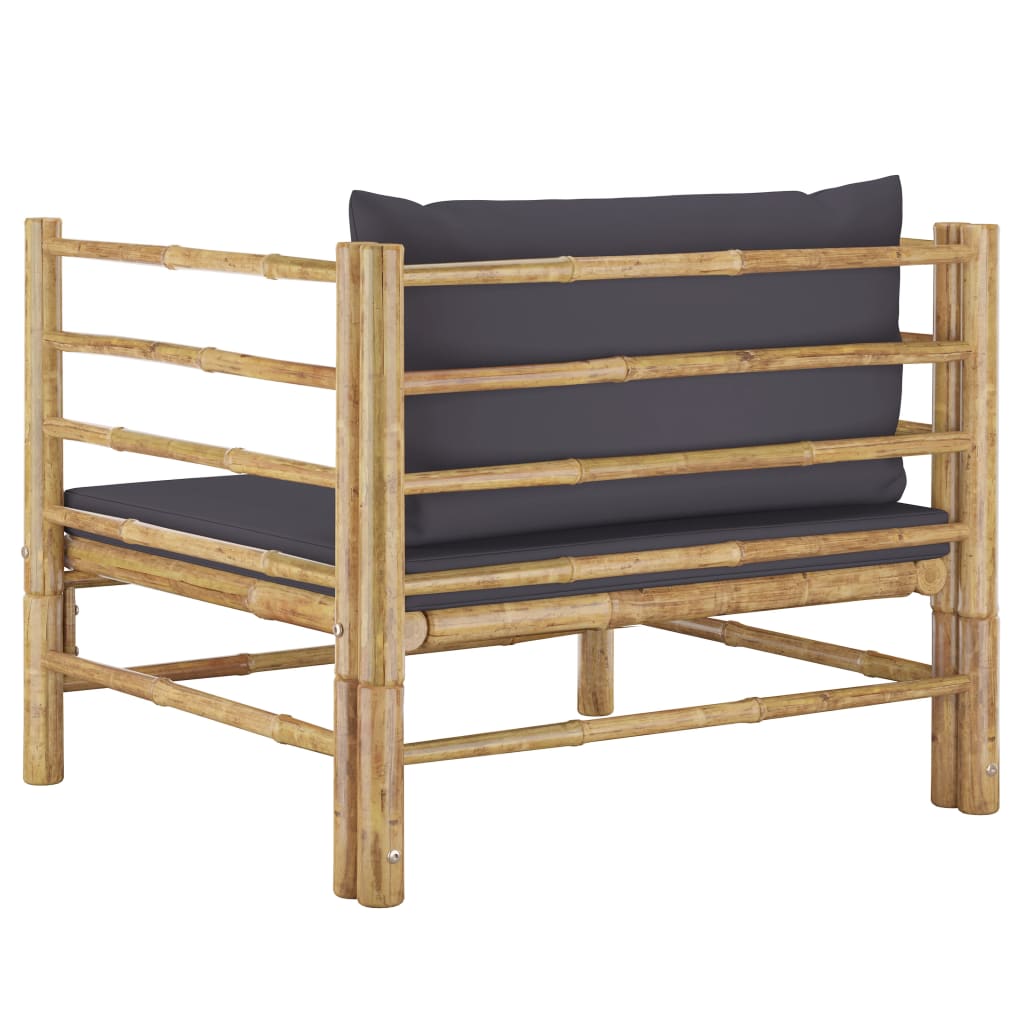 Banc de jardin avec coussins en bambou blanc crème