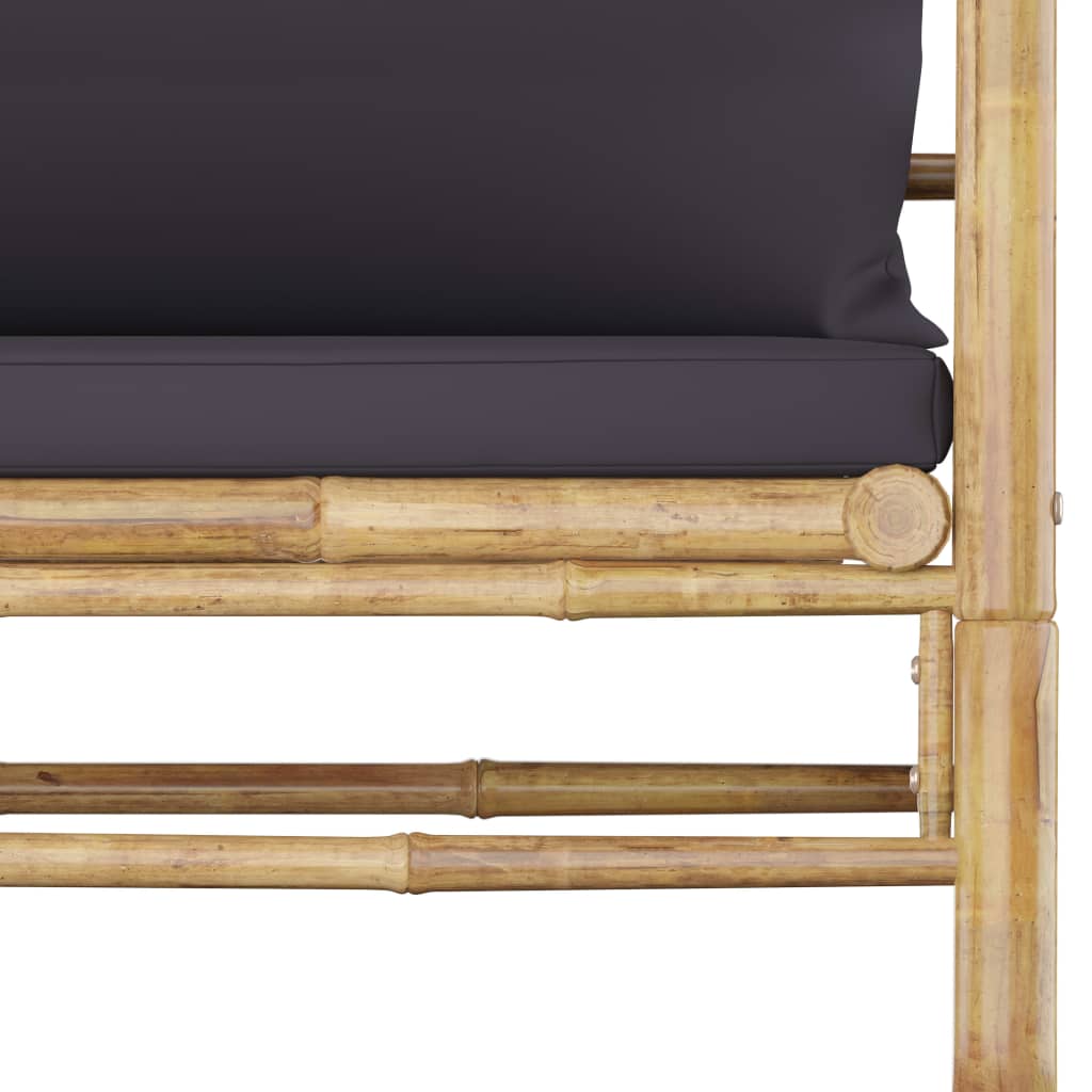 Banc de jardin avec coussins en bambou blanc crème