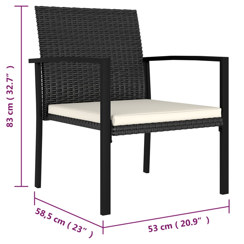 Tuinstoelen 4 st poly rattan